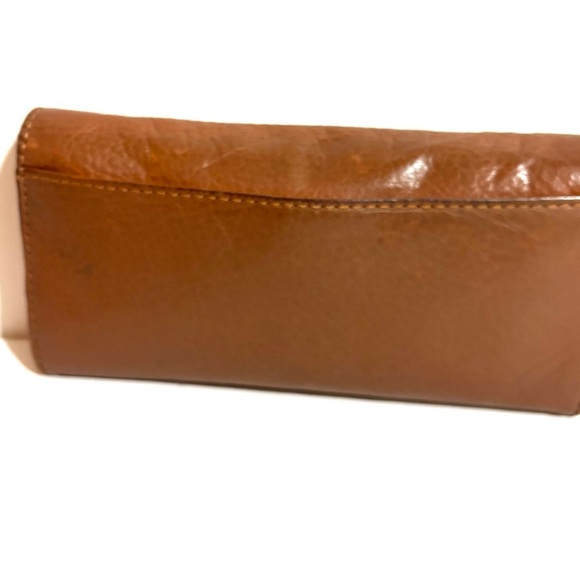 Michael Kors Brown Leather Wallet clutch with Gold Accents - Picture 2 of 7